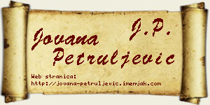 Jovana Petruljević vizit kartica